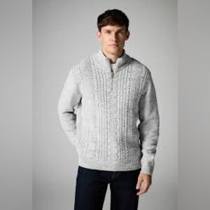 Monte Carlo lambsWool medium Men's Classic Gray Zip-Up Sweater